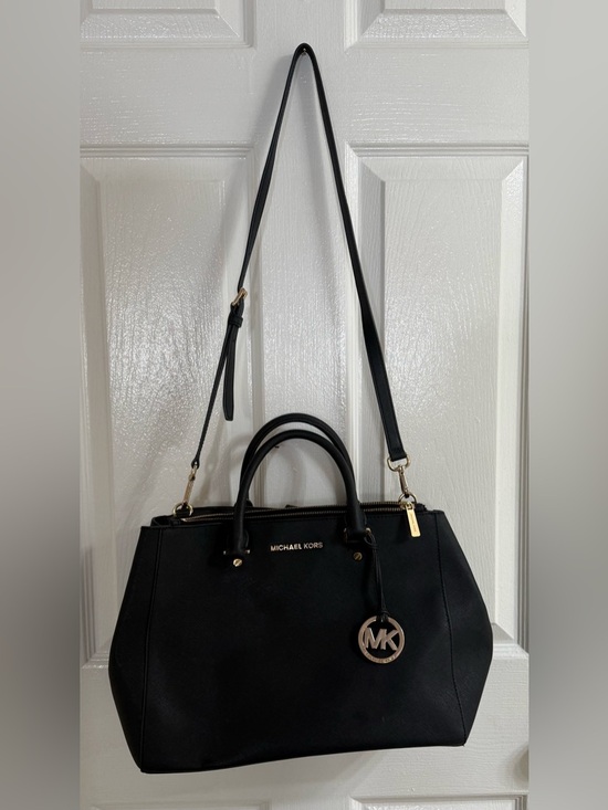 Michael Kors Handbags - ** FAIR CONDITION- CALLOUTS **Michael Kors Black Leather Satchel